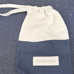 Serena & Lily Navy and White Drawstring dust bag